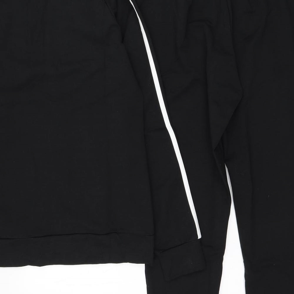 No Drama Mens Black Cotton Full Zip Sweatshirt Size M - Sweater and jogger set