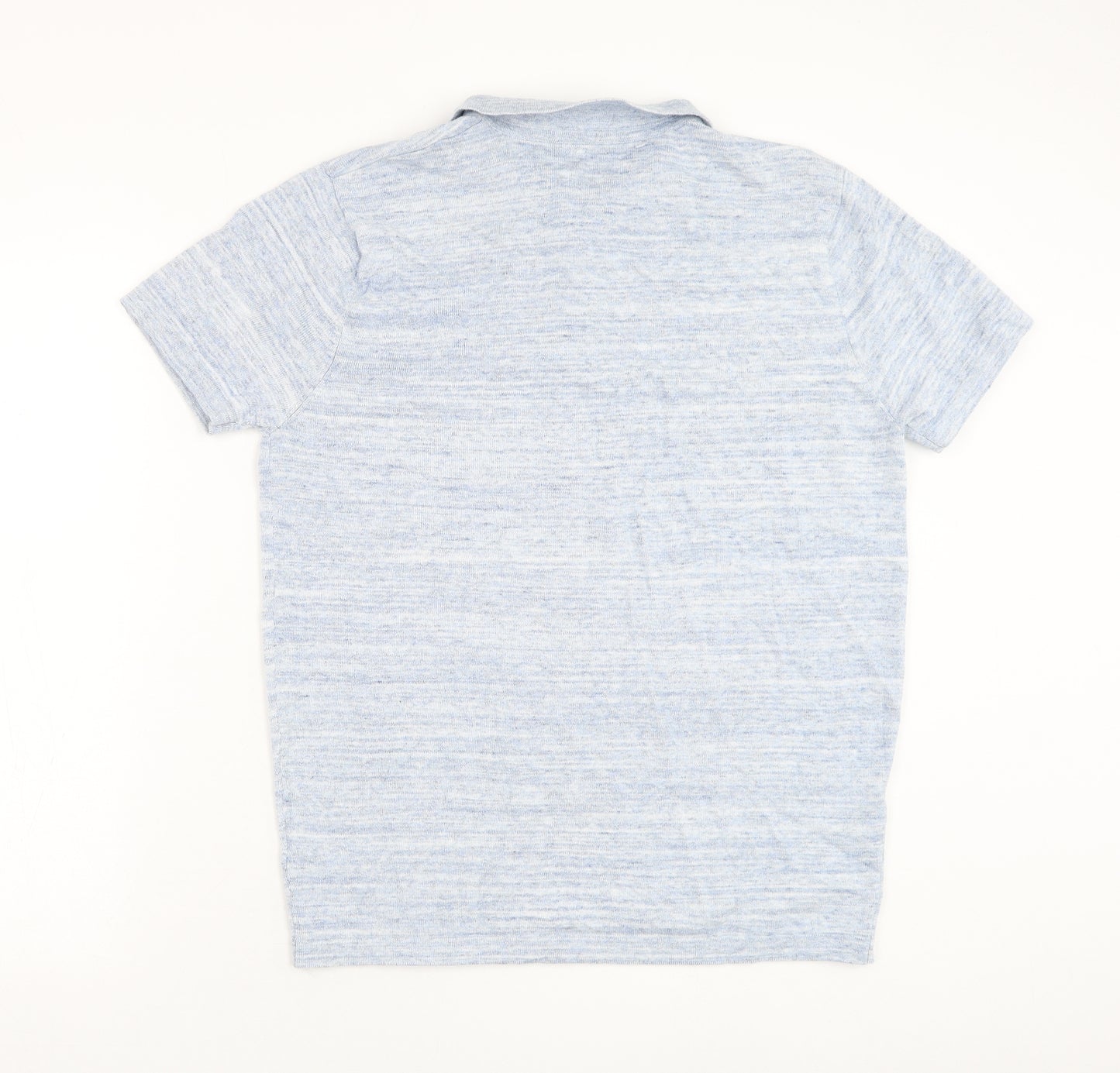 George Mens Blue Cotton Polo Size M Collared Pullover