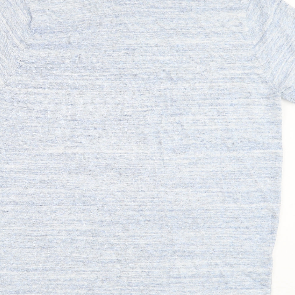 George Mens Blue Cotton Polo Size M Collared Pullover