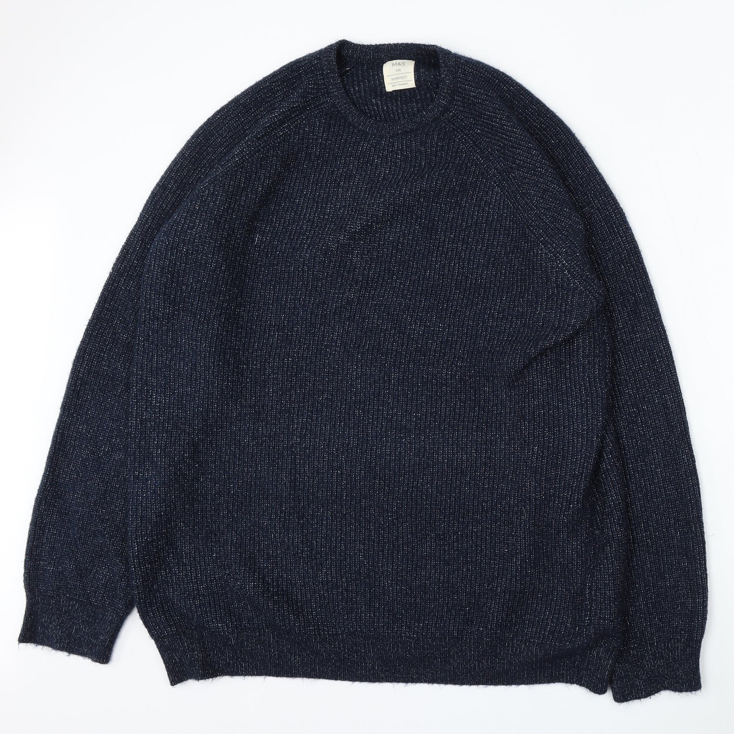 Marks and Spencer Womens Blue Round Neck Polyamide Pullover Jumper Size 3XL