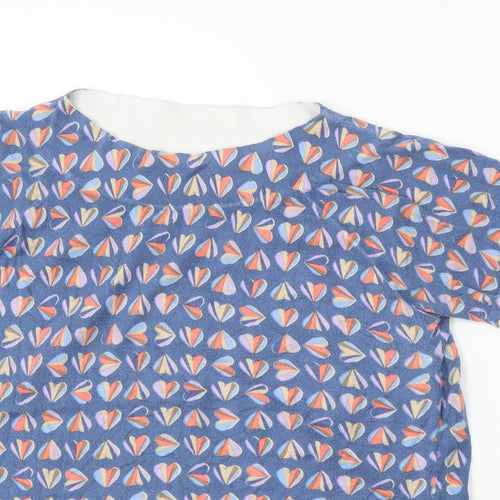 NEXT Womens Blue Round Neck Geometric Cotton Pullover Jumper Size 16