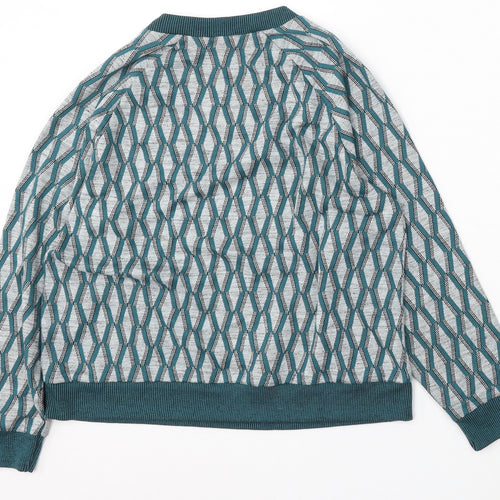 Cooperative Womens Multicoloured Round Neck Geometric Polyester Pullover Jumper Size M