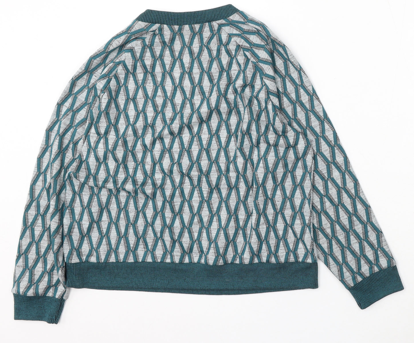 Cooperative Womens Multicoloured Round Neck Geometric Polyester Pullover Jumper Size M