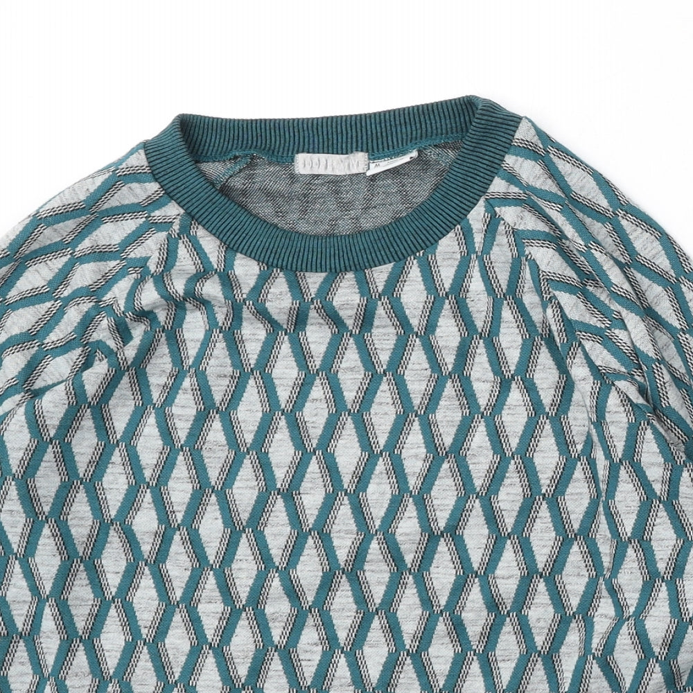 Cooperative Womens Multicoloured Round Neck Geometric Polyester Pullover Jumper Size M