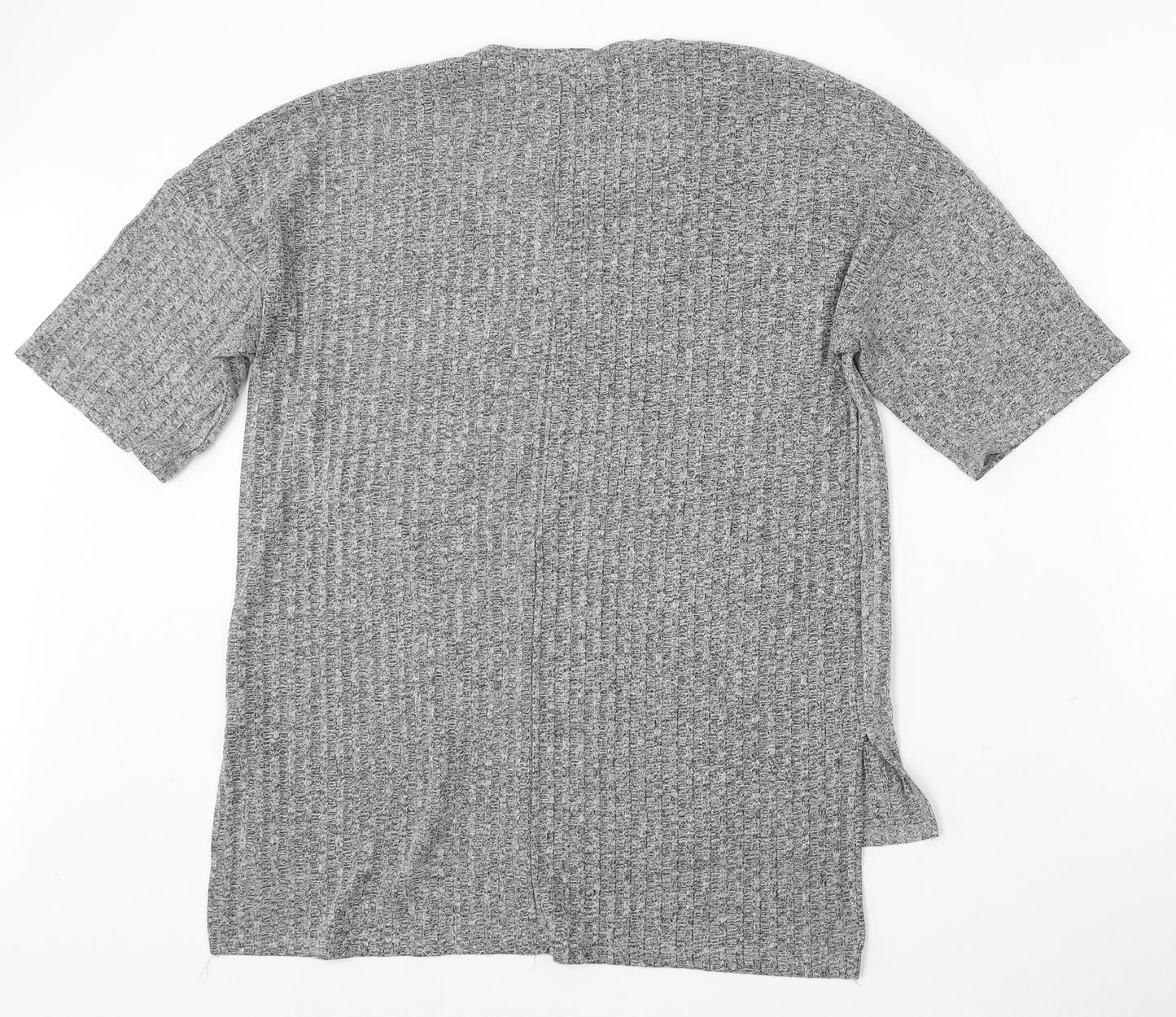 Mango Womens Grey Round Neck Polyester Pullover Jumper Size M