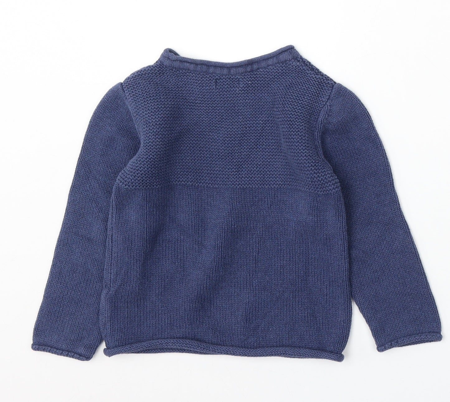 NEXT Girls Blue Round Neck Cotton Pullover Jumper Size 4-5 Years