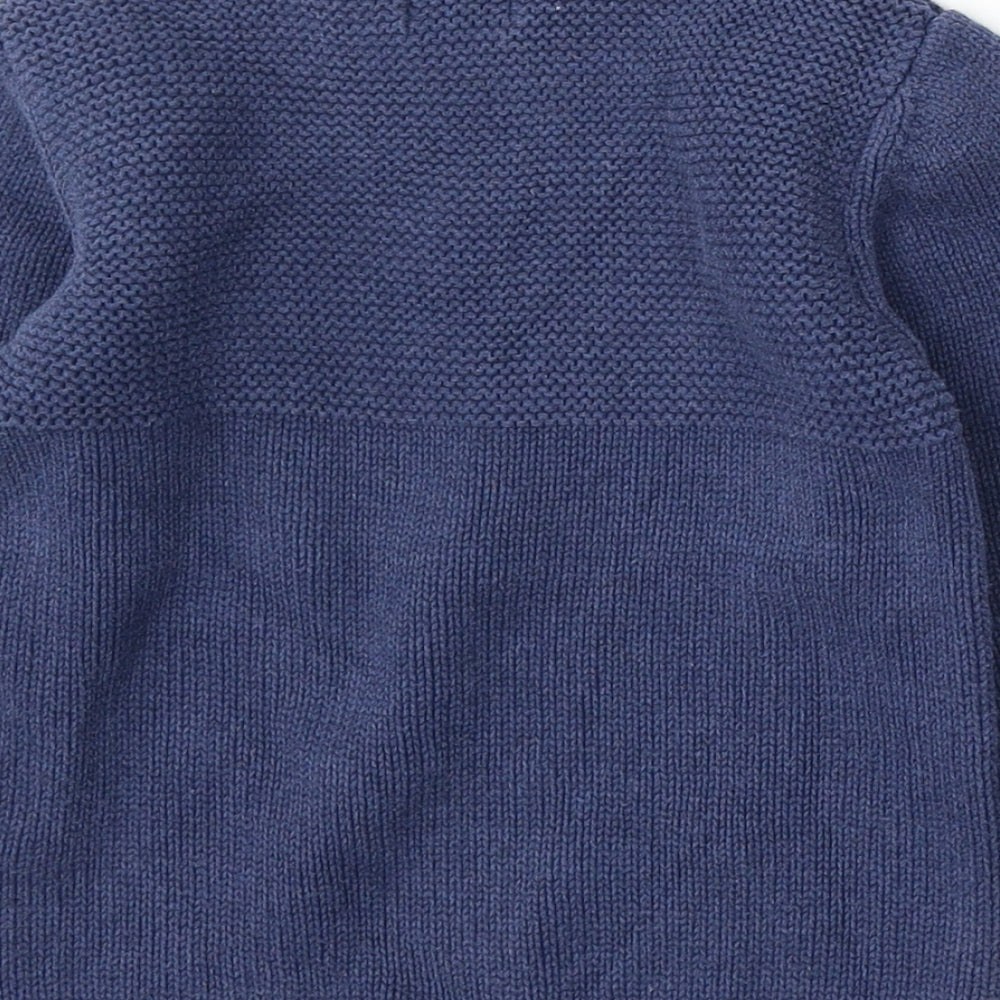 NEXT Girls Blue Round Neck Cotton Pullover Jumper Size 4-5 Years