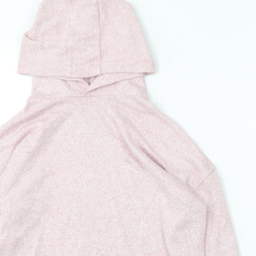 Marks and Spencer Girls Pink Viscose Pullover Hoodie Size 12-13 Years