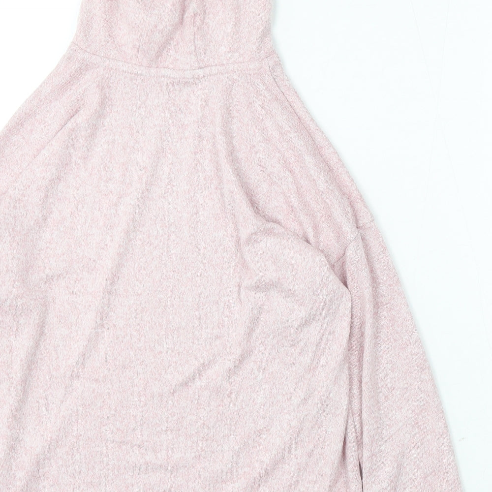 Marks and Spencer Girls Pink Viscose Pullover Hoodie Size 12-13 Years