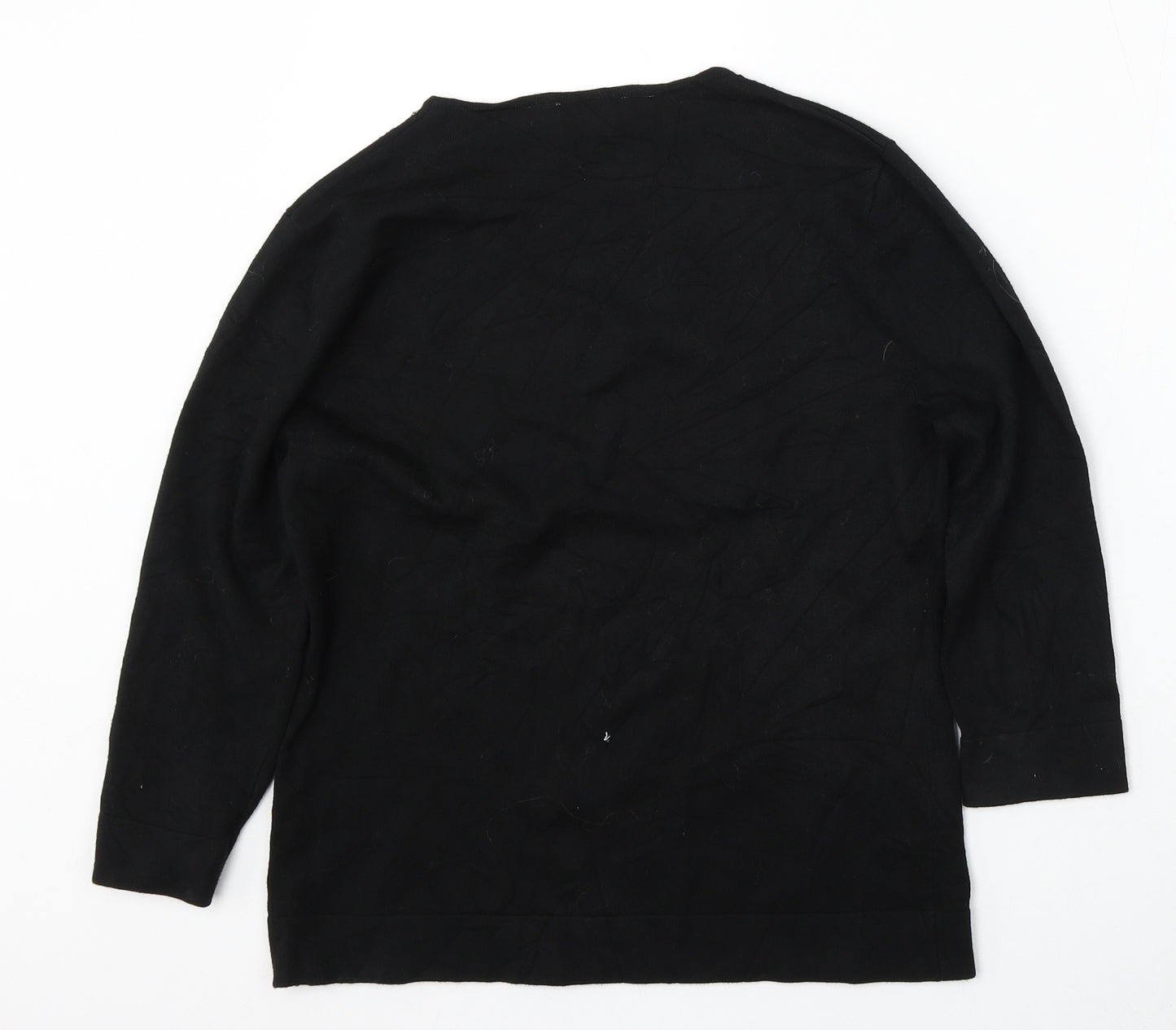 Tigi Wear Womens Black V-Neck Viscose Pullover Jumper Size 10