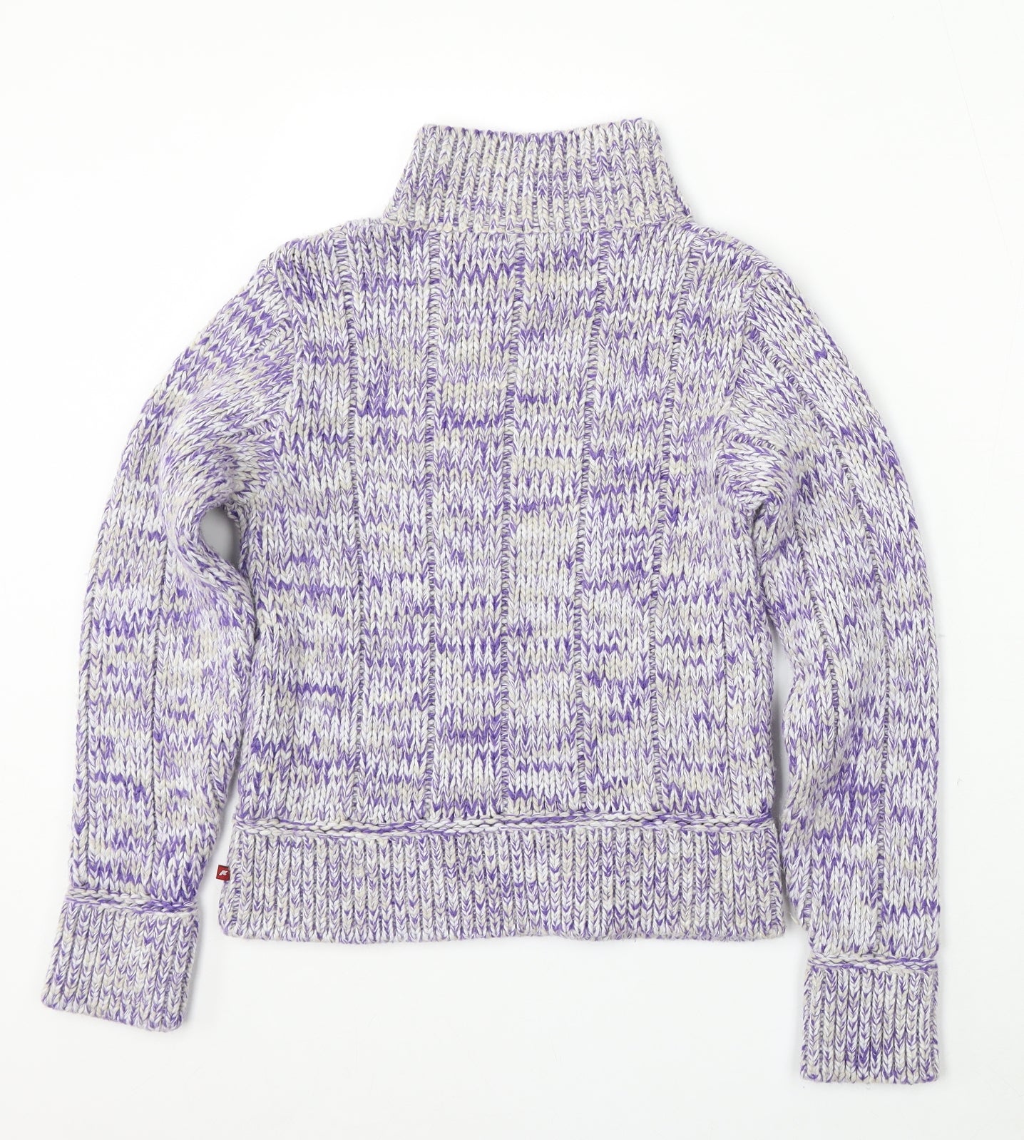 Lee Cooper Womens Purple Mock Neck Acrylic Pullover Jumper Size S