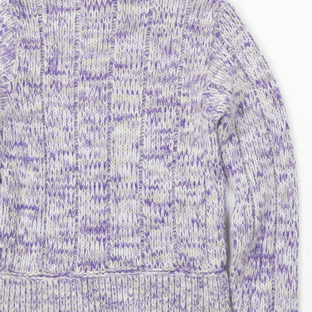 Lee Cooper Womens Purple Mock Neck Acrylic Pullover Jumper Size S