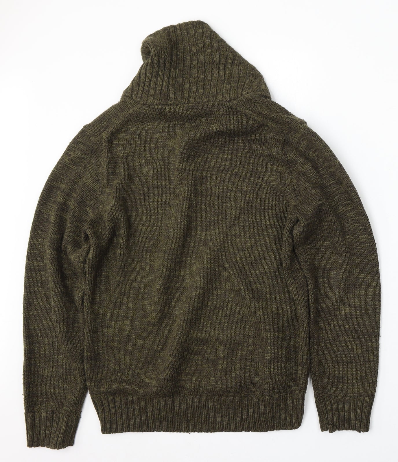 Uniqlo Mens Green Collared Polyester Pullover Jumper Size S
