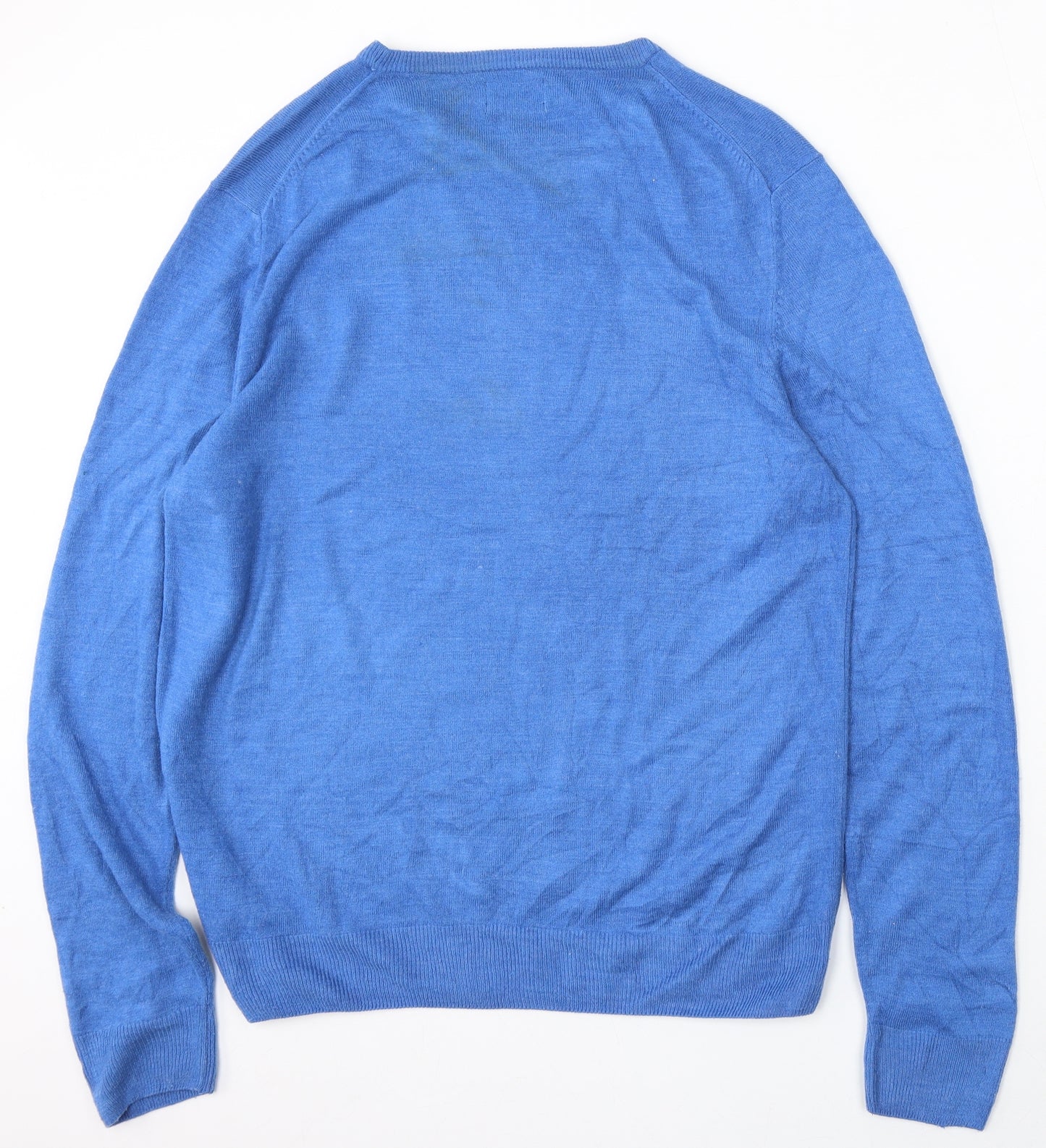 F&F Womens Blue Round Neck Polyester Pullover Jumper Size L