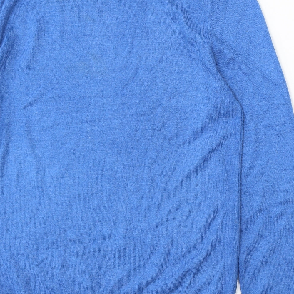 F&F Womens Blue Round Neck Polyester Pullover Jumper Size L