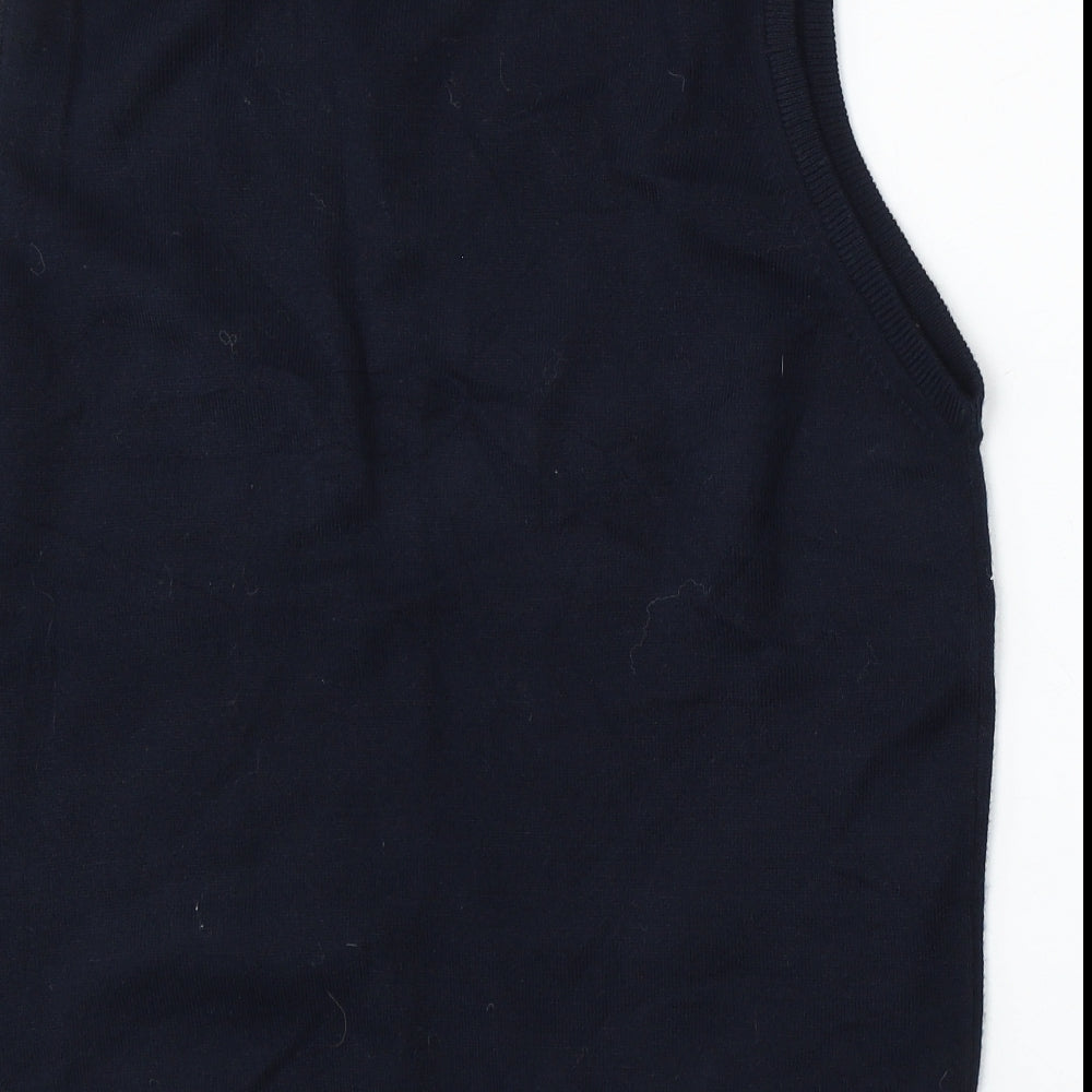 BHS Mens Blue V-Neck Acrylic Vest Jumper Size S