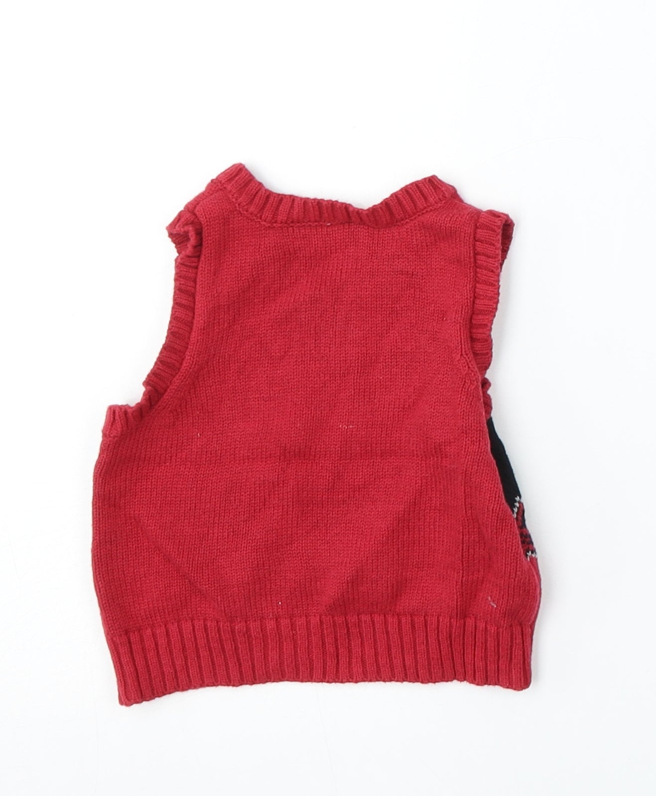 George Boys Red Cotton Vest Jumper Size 3-6 Months