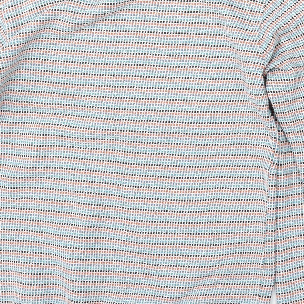 Topman Mens Multicoloured Round Neck Geometric Cotton Pullover Jumper Size S