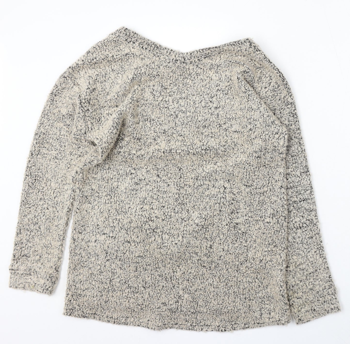 NEXT Womens Beige V-Neck Polyester Pullover Jumper Size 14