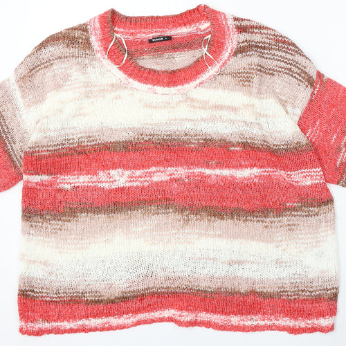 Roman Womens Multicoloured Round Neck Striped Acrylic Pullover Jumper Size 12