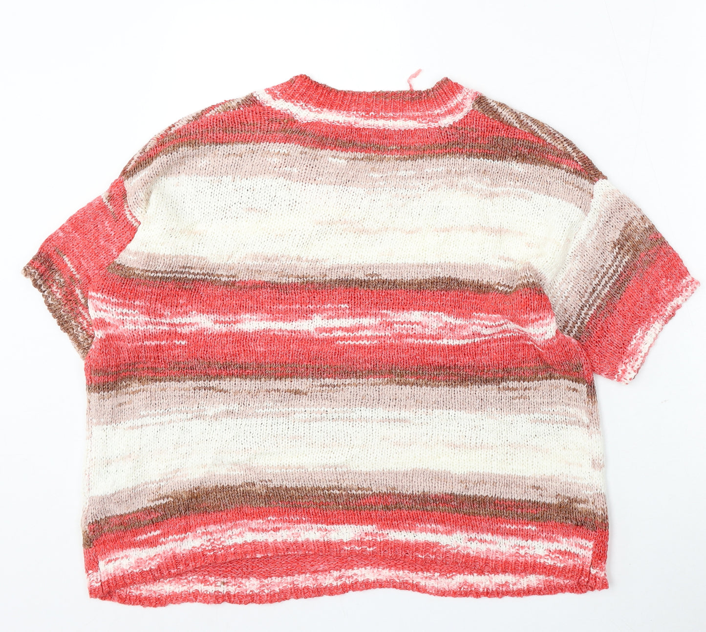 Roman Womens Multicoloured Round Neck Striped Acrylic Pullover Jumper Size 12