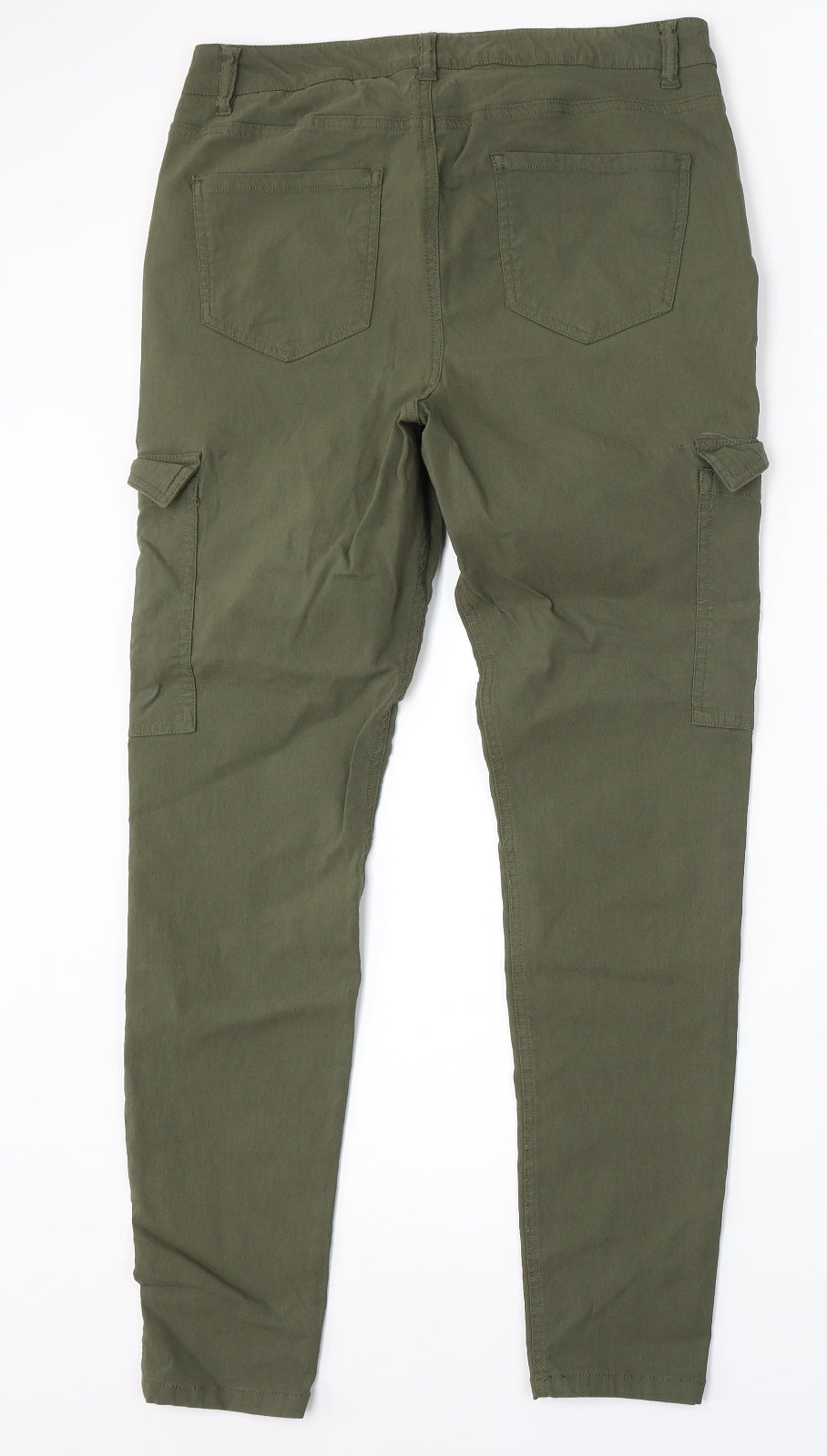 New Look Womens Green Viscose Cargo Trousers Size 14 L30 in Regular