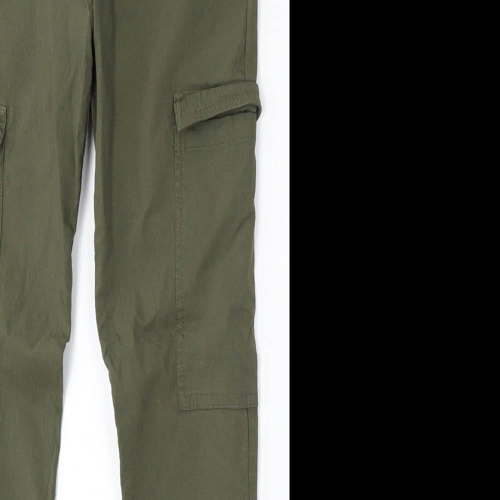 New Look Womens Green Viscose Cargo Trousers Size 14 L30 in Regular