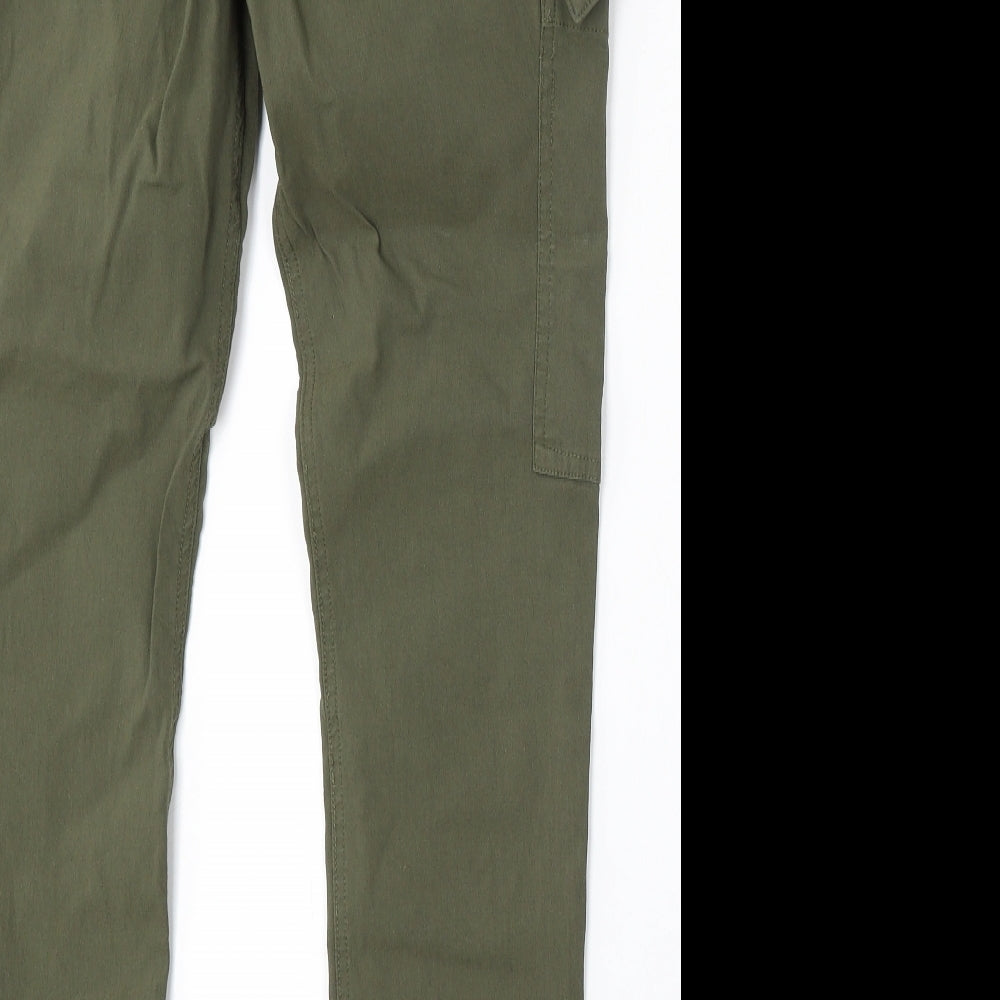 New Look Womens Green Viscose Cargo Trousers Size 14 L30 in Regular