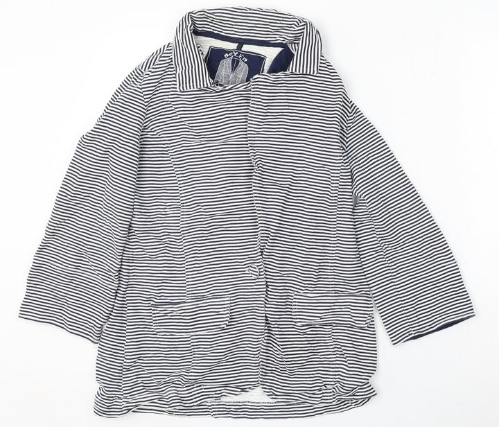 Denim Co Womens Multicoloured Striped Cotton Jacket Blazer Size 8