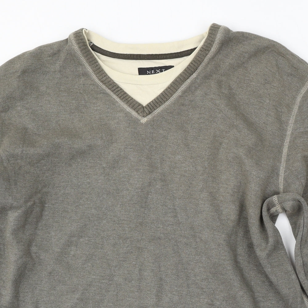 NEXT Mens Green Cotton Pullover Sweatshirt Size XL