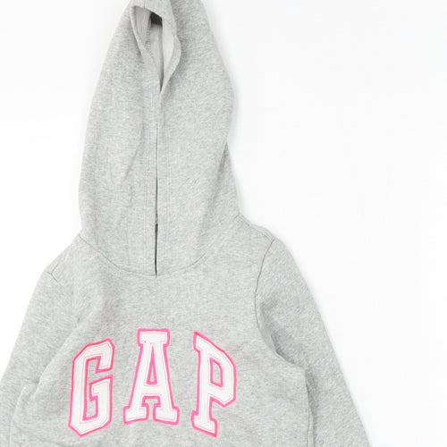 Gap Girls Grey Cotton Pullover Hoodie Size 10-11 Years