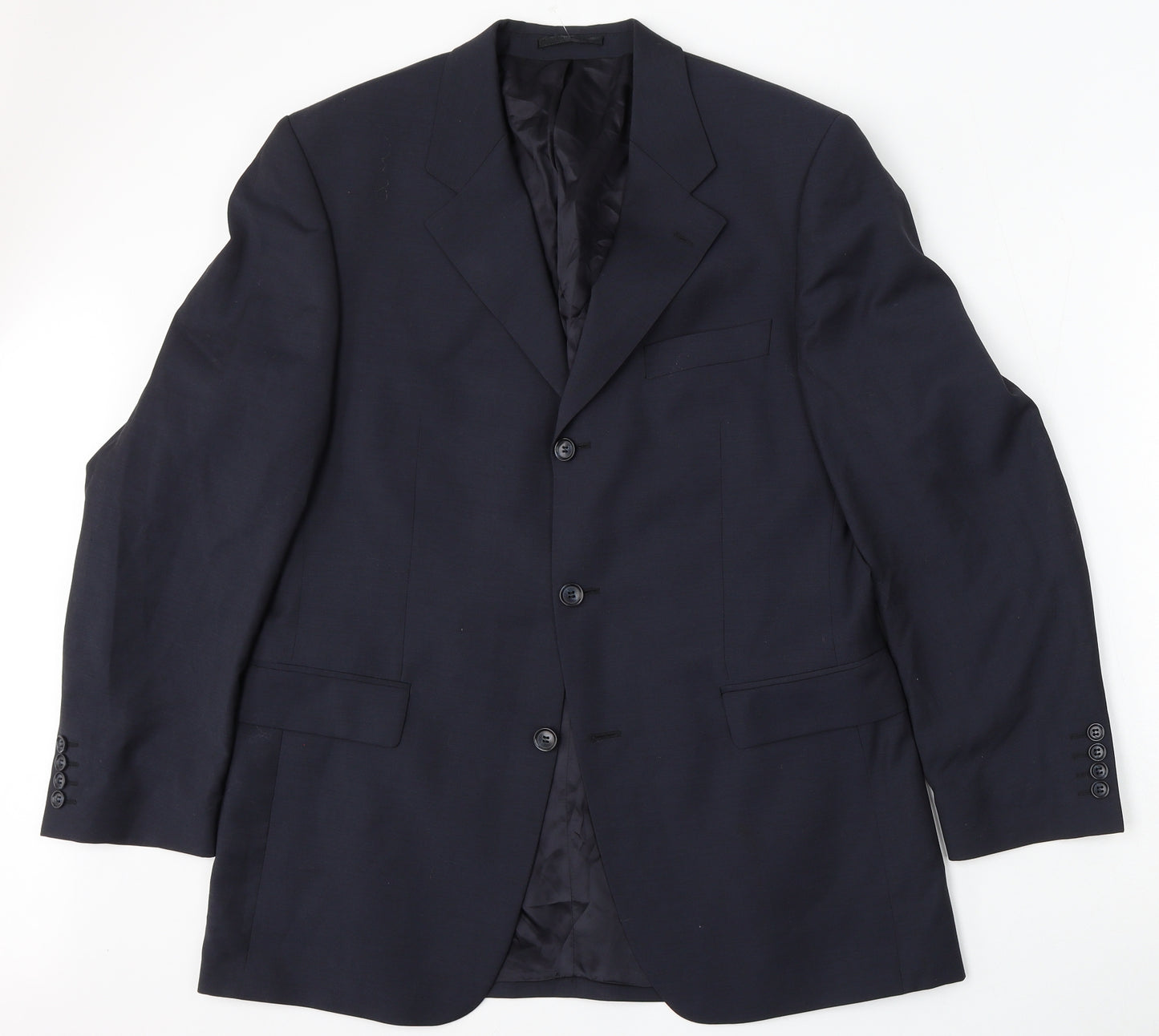 Van Kollem Mens Blue Wool Jacket Suit Size 40