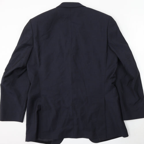 Van Kollem Mens Blue Wool Jacket Suit Size 40