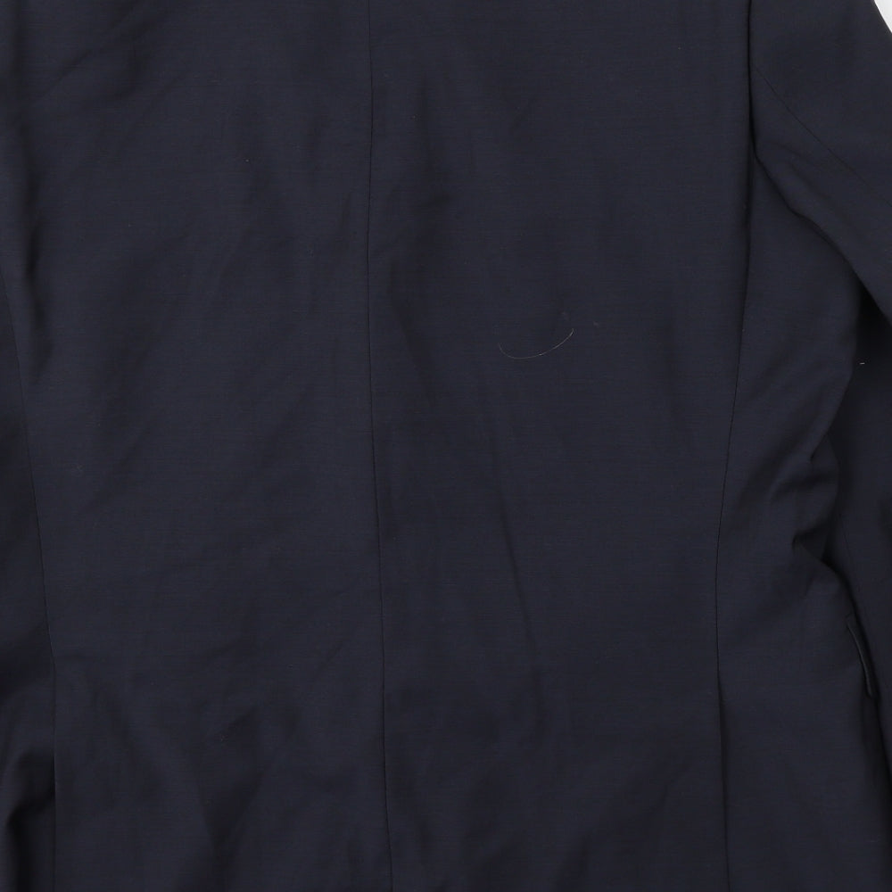 Van Kollem Mens Blue Wool Jacket Suit Size 40