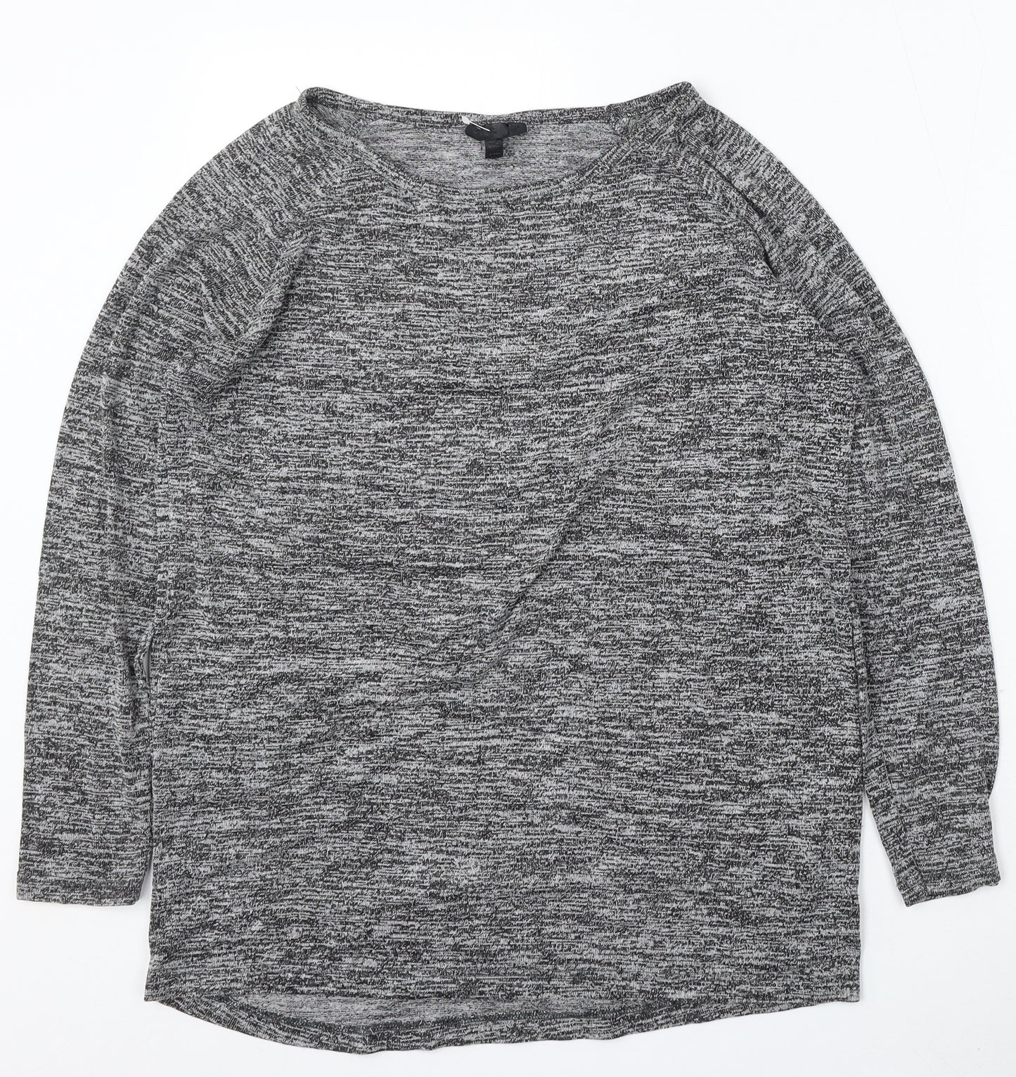 Topshop Womens Grey Round Neck Viscose Pullover Jumper Size 10