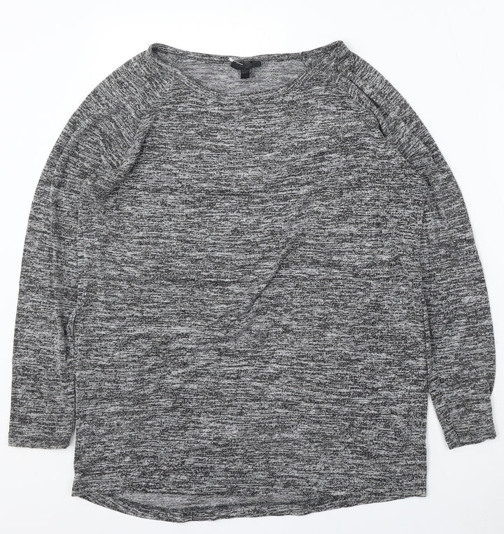 Topshop Womens Grey Round Neck Viscose Pullover Jumper Size 10