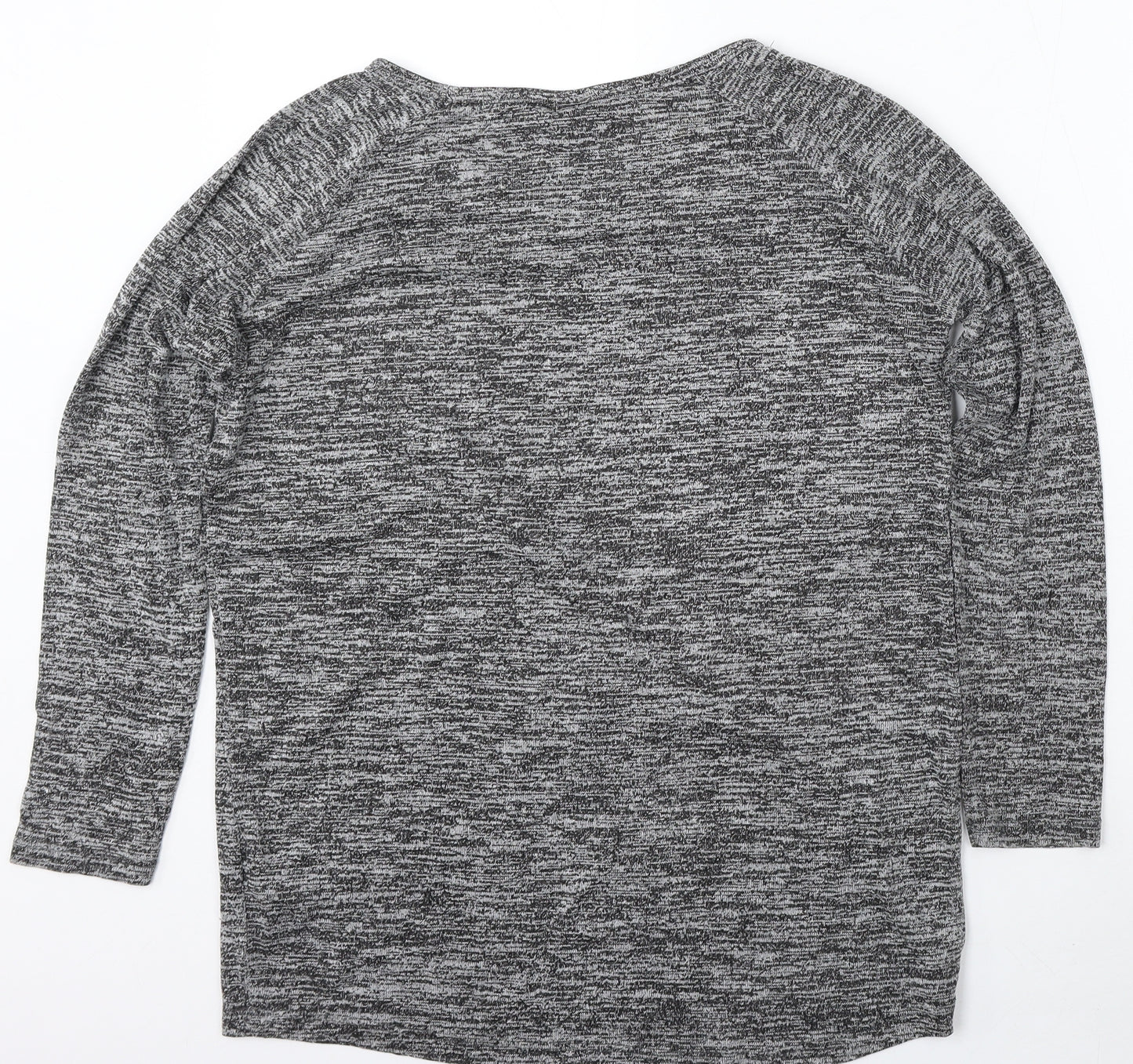 Topshop Womens Grey Round Neck Viscose Pullover Jumper Size 10