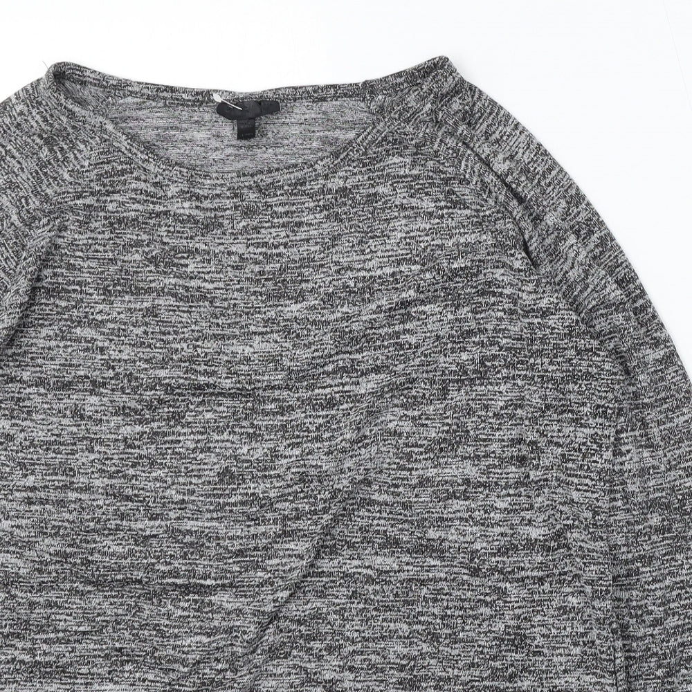 Topshop Womens Grey Round Neck Viscose Pullover Jumper Size 10
