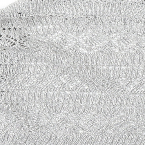 Internacionale Womens Silver V-Neck Cotton Cardigan Jumper Size 12