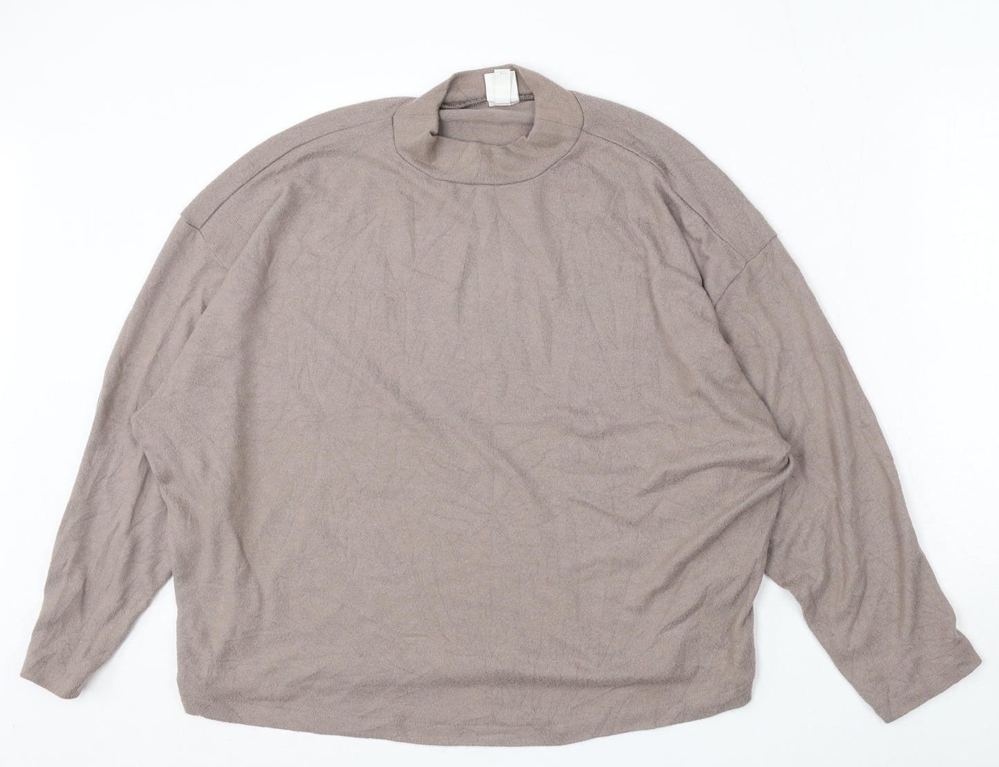 H&M Womens Beige Round Neck Viscose Pullover Jumper Size M