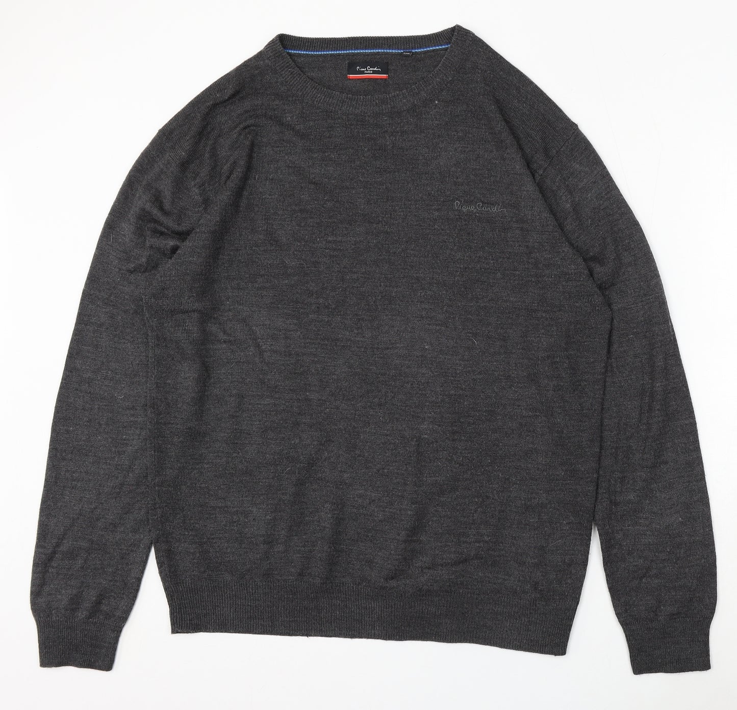 Pierre Cardin Womens Grey Round Neck Acrylic Pullover Jumper Size 2XL