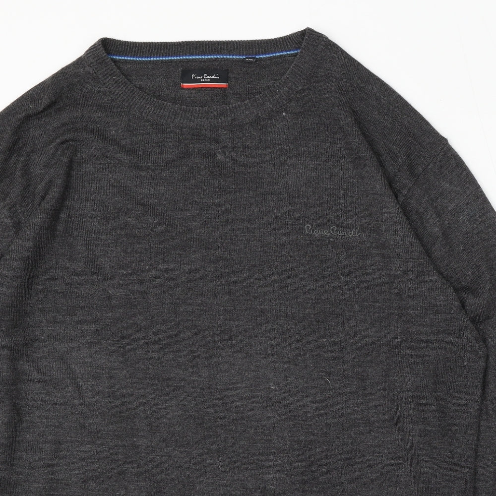 Pierre Cardin Womens Grey Round Neck Acrylic Pullover Jumper Size 2XL