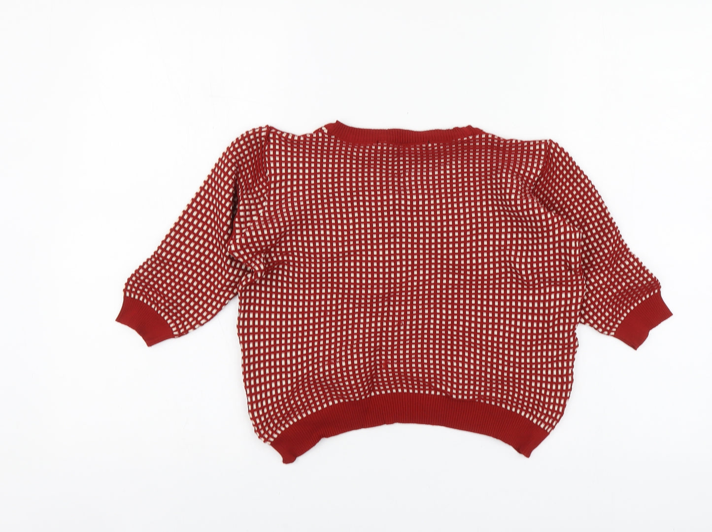 Zara Womens Red Polyester Basic T-Shirt Size S Round Neck