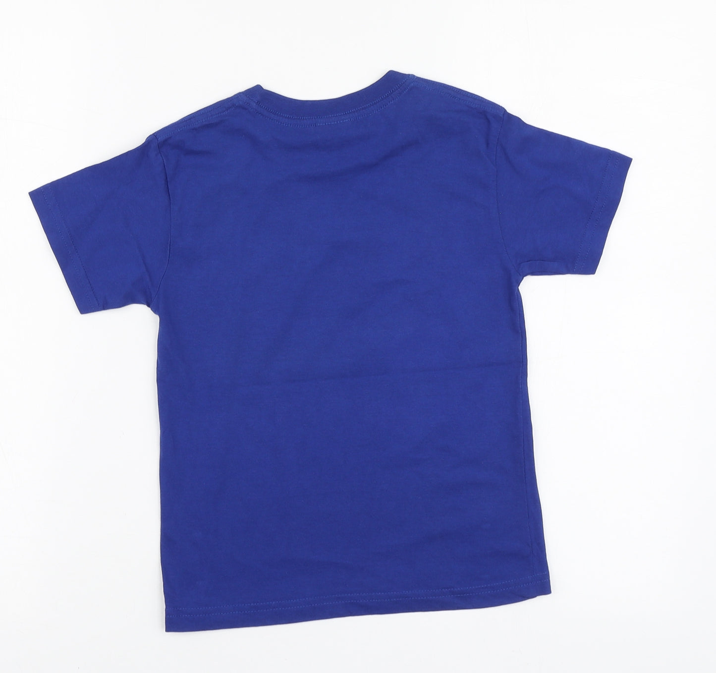 Impulse Boys Blue Geometric Cotton Basic T-Shirt Size 3-4 Years Round Neck