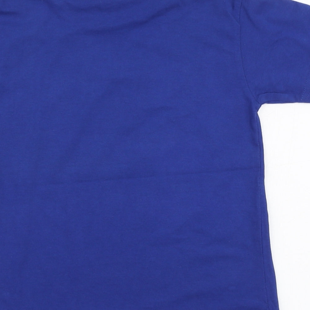 Impulse Boys Blue Geometric Cotton Basic T-Shirt Size 3-4 Years Round Neck
