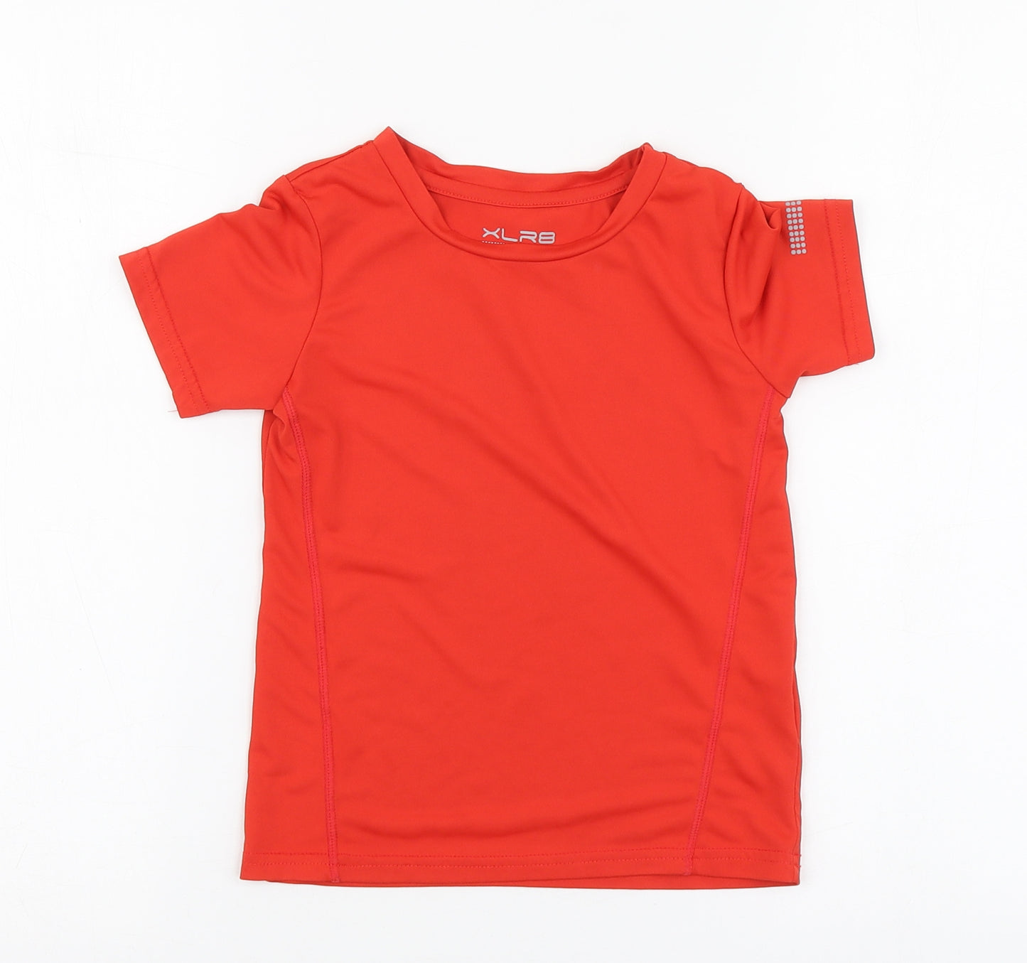Dunnes Stores Boys Red Polyester Basic T-Shirt Size 4-5 Years Round Neck