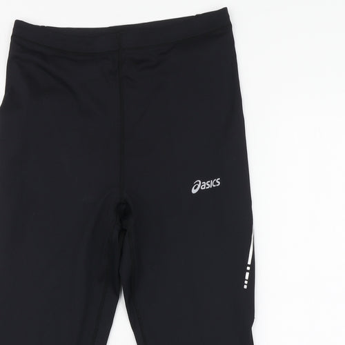 ASICS Womens Black Polyester Jogger Leggings Size L L18 in Regular