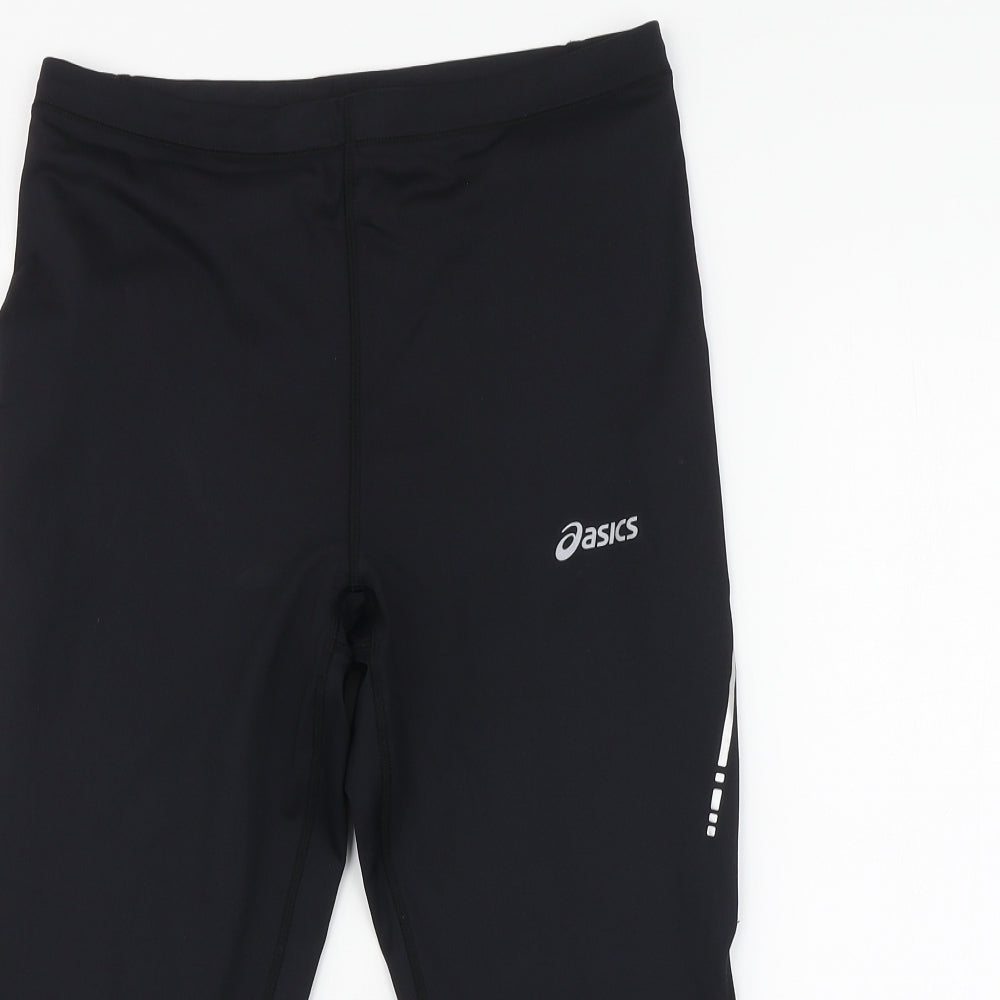 ASICS Womens Black Polyester Jogger Leggings Size L L18 in Regular