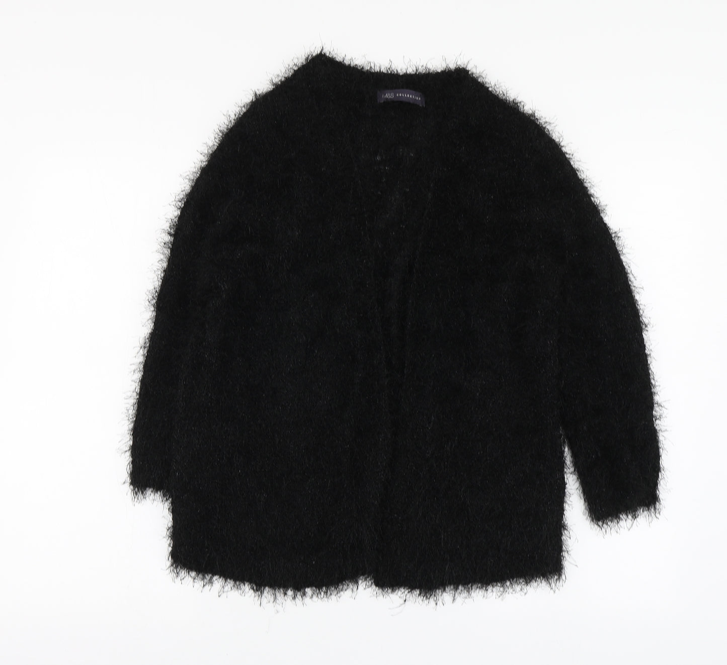 Marks and Spencer Womens Black V-Neck Polyester Cardigan Jumper Size 16