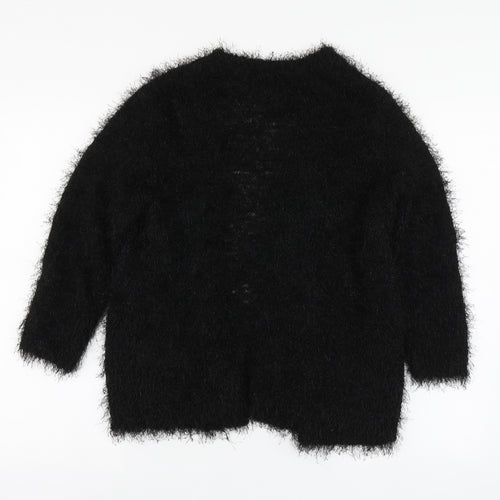 Marks and Spencer Womens Black V-Neck Polyester Cardigan Jumper Size 16